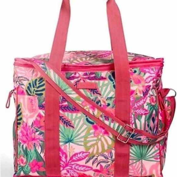 Vera Bradley Handbags - Vera Bradley Rain Forest Canopy Pink Floral Insulated SoftCooler Travel Bag Tote